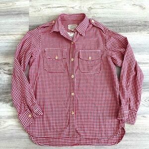 Current Elliot Vintage Cowgirl Western Shirt Red White Size S